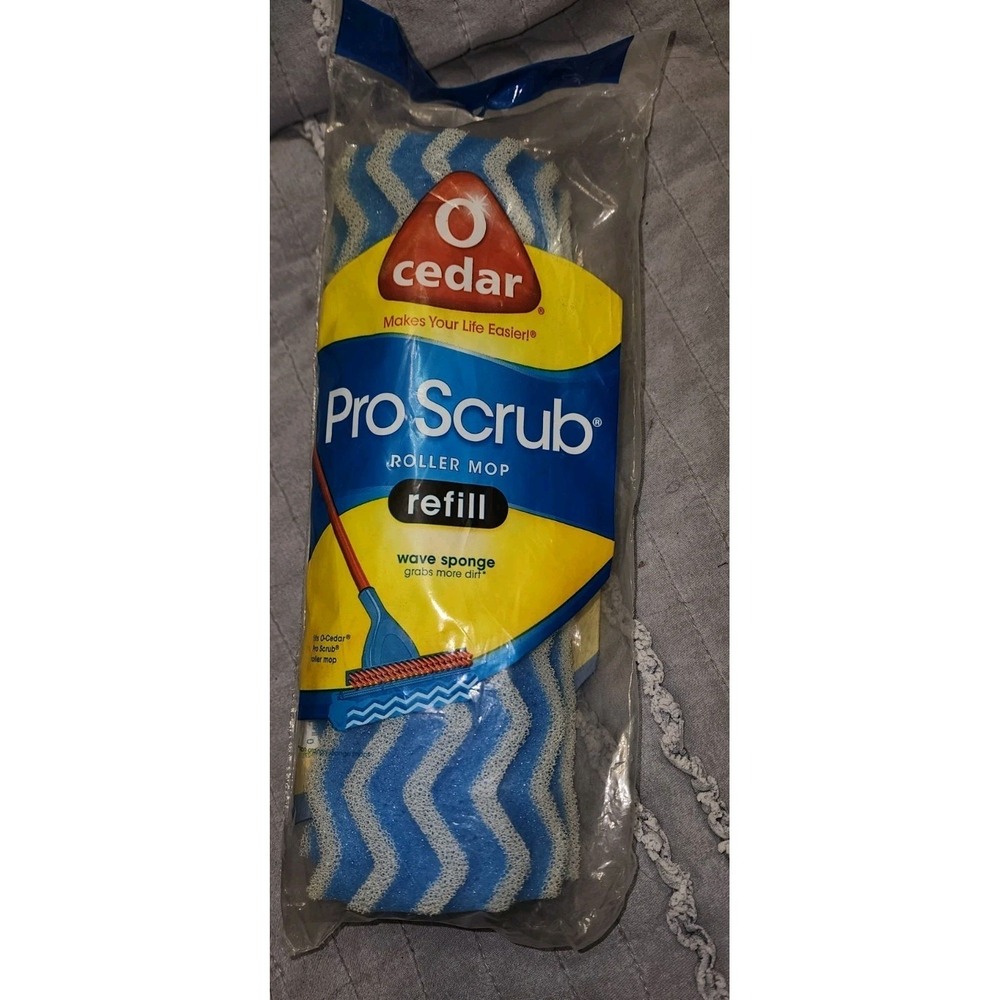 O Cedar Pro Scrub Roller Mop Refill 10" Wave Sponge New Sealed